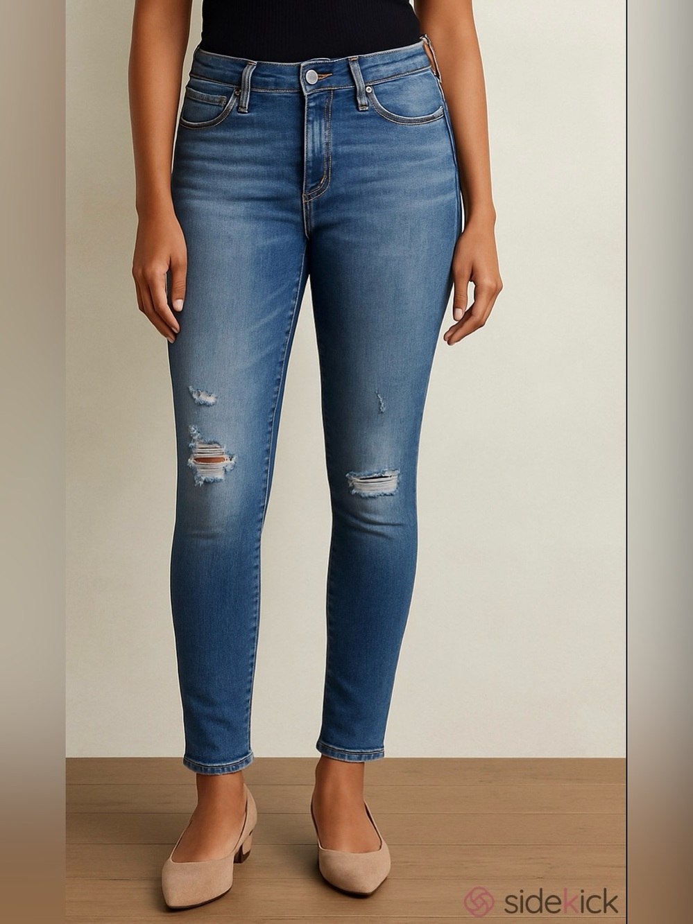 J. Crew Blue SZ 25 Modern Edge Streetwear 90s Inspired Distressed Denim Jeans